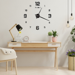 3Д часы настенные, черные (9020-003)