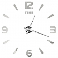 3Д часы настенные, серебряные (9020-010)