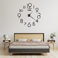 3Д часы настенные, черные (9020-011)