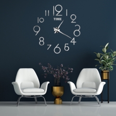 3Д часы настенные, серебряные (9020-012)