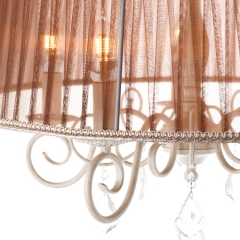 Подвесная люстра с коричневым абажуром (5 ламп) (FN003/5)