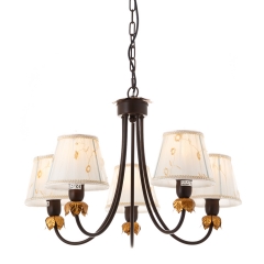 Люстра подвесная с белыми абажурами (5 ламп) (FN009/5) (FN009/5)