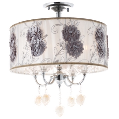 Люстра припотолочная с тканевым абажуром (4 лампы) (RL009/4) (RL009/4)