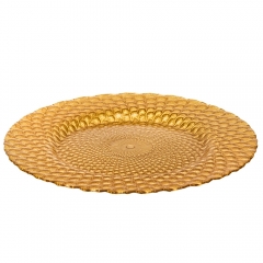 Тарілка "Павич", золота, 33 см (9158-001)