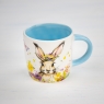 УЦІНКА Чашка Квітковий кролик із блакитною ручкою (400 мл.) (дефект заливки або фарбування цятки) (4002-002)