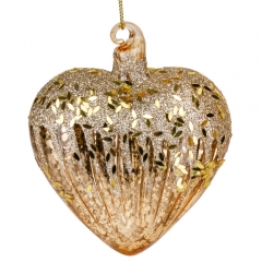 Елочная игрушка "Золотое сердце", 10 см (6029-020)