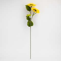 Штучний соняшник з 3 бутонами, жовтий, 90 см (2026-023/yellow)