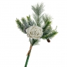 Новорічна гілка "Роза" біла (6008-027)
