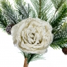 Новорічна гілка "Роза" біла (6008-027)