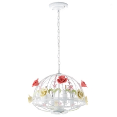 Люстра на 4 лампы в форме клетки с цветочным декором (SA023/4) (SA023/4)