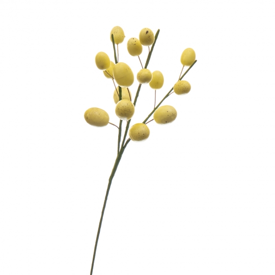 Гілка декоративна «Великодні крашанки жовті» (15шт) (5000-012/YELLOW)