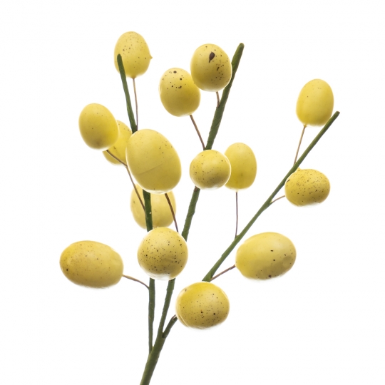 Гілка декоративна «Великодні крашанки жовті» (15шт) (5000-012/YELLOW)
