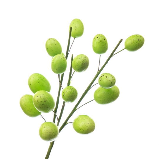 Гілка декоративна «Великодні крашанки салатові» (15шт) (5000-013/GREEN)