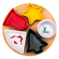 Набор пиал на бамбуковой подставке "Рождественский вечер", 25 см (6020-002)