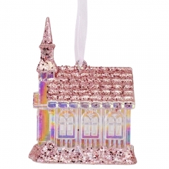 Елочная игрушка "Розовый замок", 10 см (00BR-6027-003)