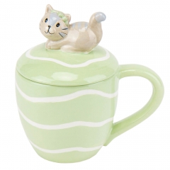 Кружка "Райдужне кошеня", зелена, 400 мл (4000-031/green)