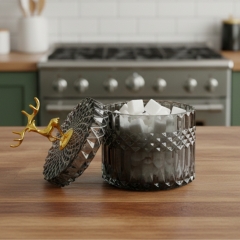 Ємність для зберігання "Золотий олень", сіра, 10,5 см (9157-064)