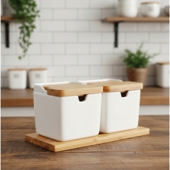 Набор емкостей для хранения на бамбуковой подставке "Лакомка", 20 см (9184-023)