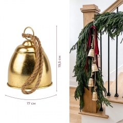 Металлический колокольчик, золотой, 19,5 см (6033-026)