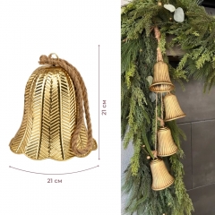 Металлический колокольчик, золотой, 21 см (6033-027)