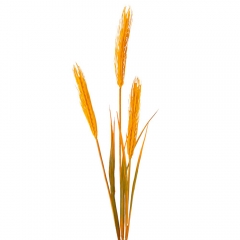 Искусственная ветка пшеницы, 3 колоска, оранжевая, 81 см (9225-005)