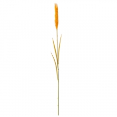 Искусственная ветка пшеницы, 1 колосок, оранжевая, 70 см (9225-008)