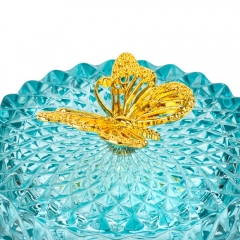 Емкость для хранения "Золотая бабочка", бирюзовая, 10,5 см (9157-044)