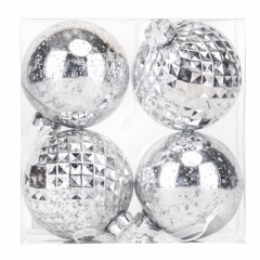 Набор елочных шаров "Серебряные мечты" (4 шт), 10 см (9125-011)