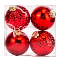 Набор елочных шаров "Рождественское сердце" (4 шт), 10 см (9125-012)