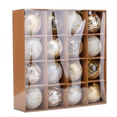 Набор елочных шаров "Золотые узоры" (16 шт) (9125-025)