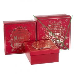 УЦІНКА Набір з 3 коробок "Червона класика" 20*20*9,5(В наборі немає великої коробки, вмятини та сліди плісняви) (00BR-8211-068/1)