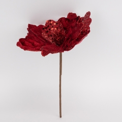 Декоративный цветок "Пуансетия", бордовый, 25 см (9258-025)