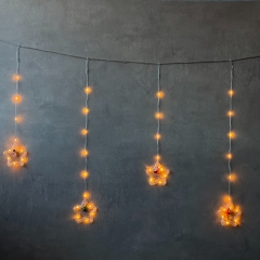 Гирлянда-штора "Санта", 110 LED, желтая, 3м, от электросети (9133-028)