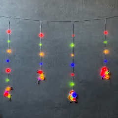 Гирлянда-штора "Санта и олени", 100 LED, разноцветная, от электросети (9133-030)