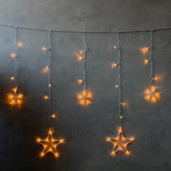 Гирлянда-штора "Звезды", 140 LED, желтая, от электросети (9133-032)