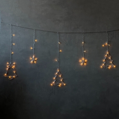 Гирлянда-штора "Звездочки", 140 LED, желтая, от электросети (9133-033)