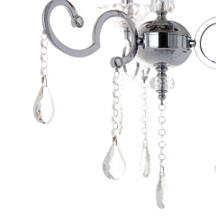 Люстра c коричневым абажуром и кристаллами (3 лампы) (OU002/3/chrom) (OU002/3/chrom)