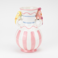 Ваза "Парочка попугаев", розовая, 24 см (5106-014/pink)