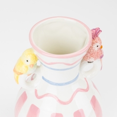 Ваза "Парочка попугаев", розовая, 24 см (5106-014/pink)