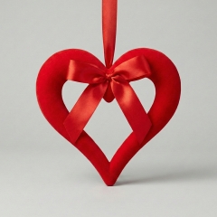 Декоративне підвісне флокове серце, 31 см (12025-001)