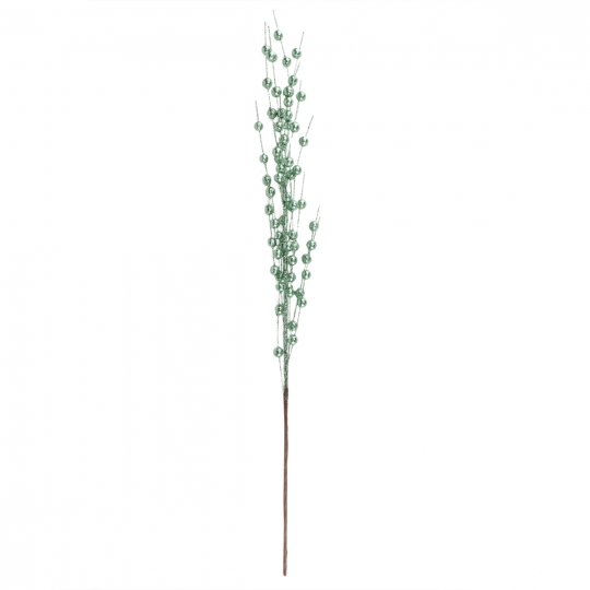 Декоративна гілка "Снігові вихори" зелена (6015-051)