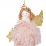 Декоративна підвіска "Ангелок", рожевий 24 см (6014-011)
