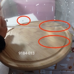 УЦІНКА Підставка для торта "Вершина смаку", 29,5 см (Подряпини на досточці,дефект лиття кришки,нерівні края,краплинки сміття у склі,бульбашки) (00BR-9184-013/1)