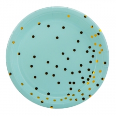 Набір тарілок "Горошинки", 10 шт, бірюзовий, 18 см (9092-004)