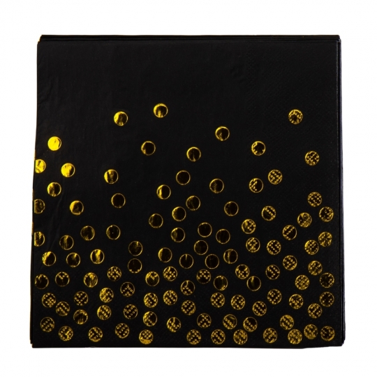 Набір серветок "Горошинки", 20 шт, чорний, 16,5 см (9092-023)
