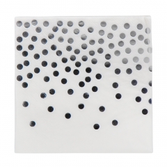 Набір серветок "Горошинки", 20 шт, біло-срібний, 16,5 см (9092-025)