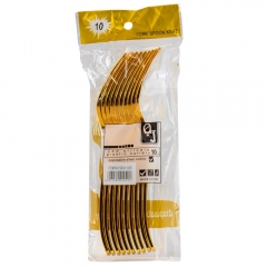 Набір одноразових виделок, 10 шт, золотий, 19 см (9092-029)