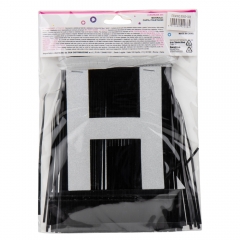 Декоративна шторка для фотозони "Happy Birthday", 3 м, чорна (9092-038)