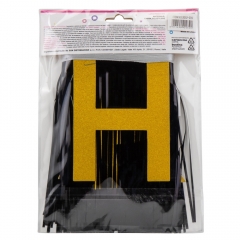 Декоративная шторка для фотозоны "Happy Birthday", черная (9092-039)