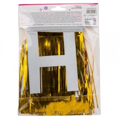 Декоративная шторка для фотозоны "Happy Birthday", золотая (9092-040)